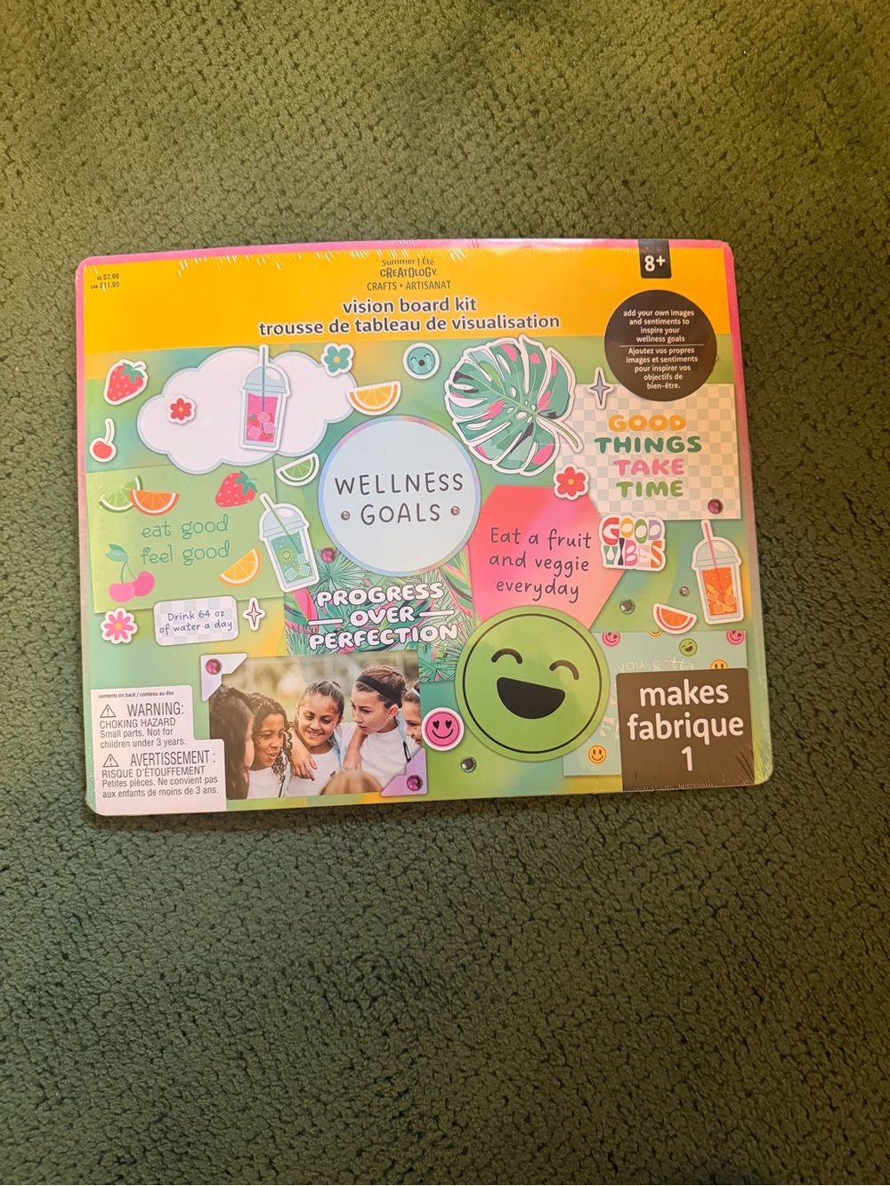 Wellness Goals Vision Board Kit - Kids Learning Toy - Green
